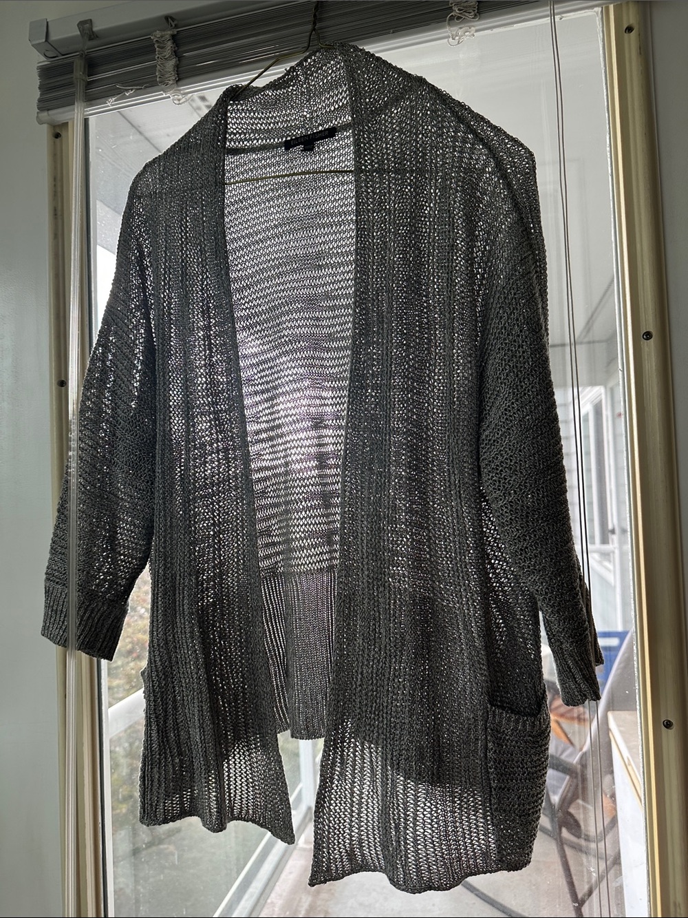 Open-Front Lightweight Women's Cardigan Sweater - Gray